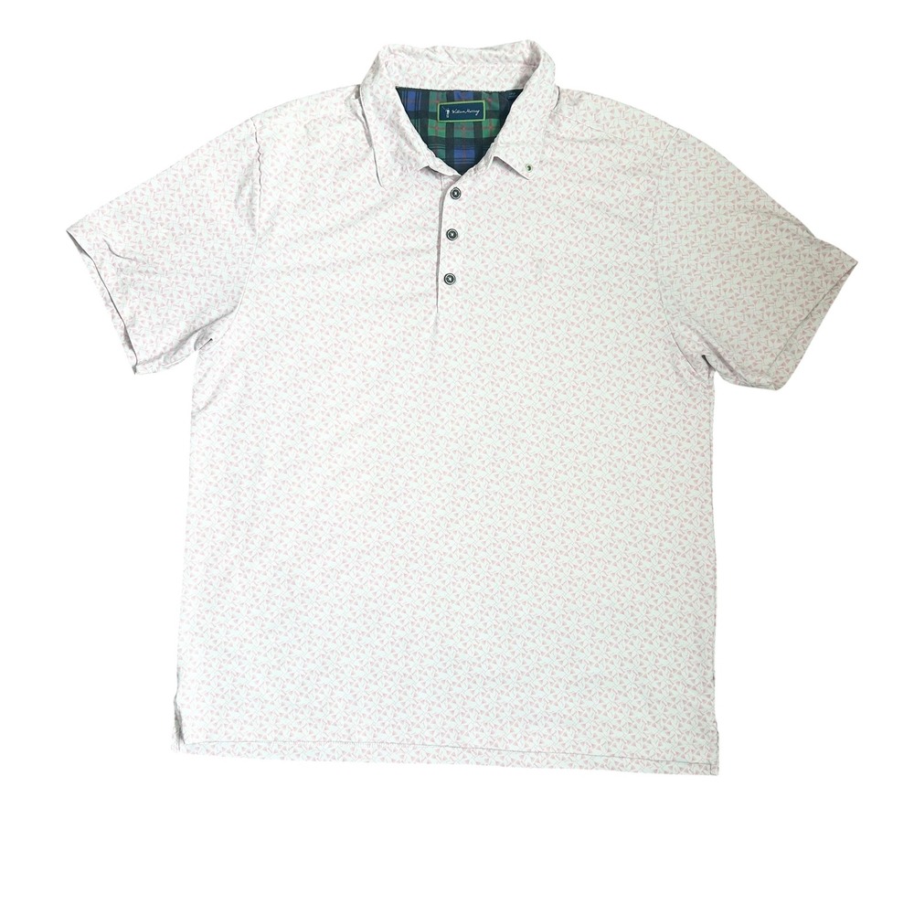 William Murray Mens Polo Pink Martini Glass Print Golf‎ Shirt Short Sleeve - Picture 3 of 6